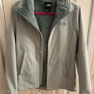 The North Face light blue/green hooded jacket women’s medium